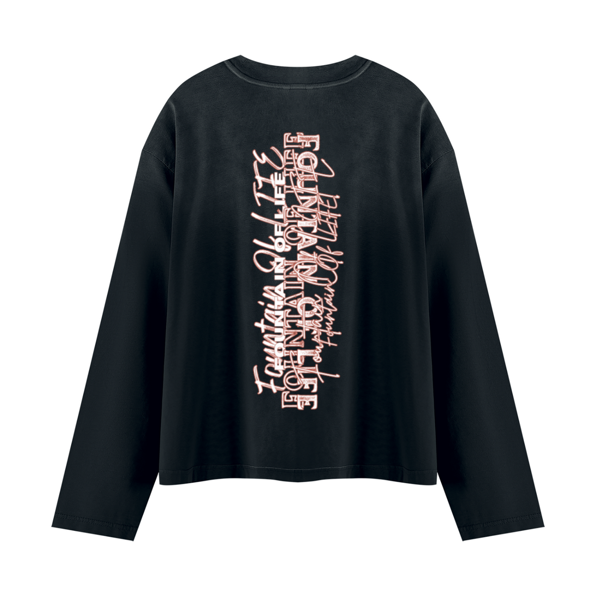 'Fountain Of LIFE' Unisex Sunfade Boxy Long Sleeve T-Shirt