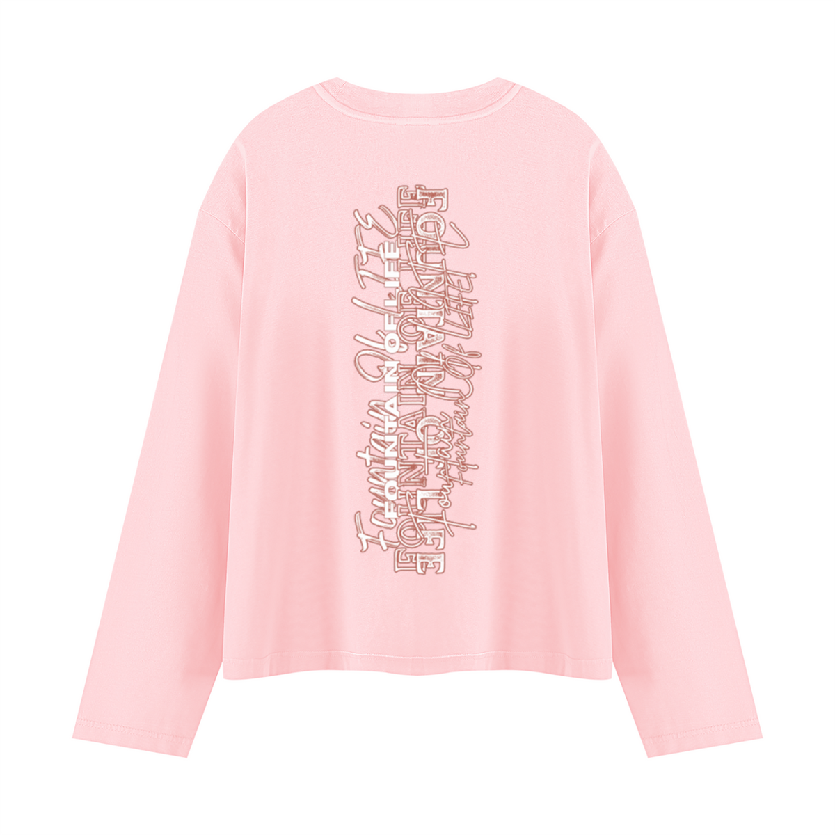 'Fountain Of LIFE' Unisex Sunfade Boxy Long Sleeve T-Shirt