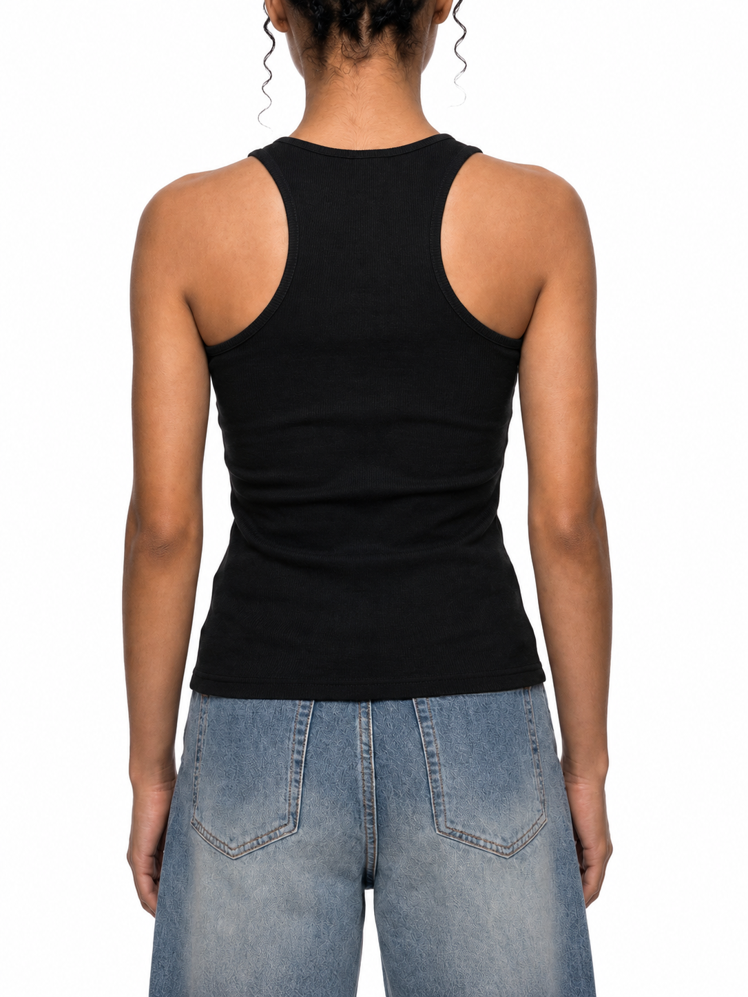 'LIFE' Slim Fit Ribbed Racerback Tank Top